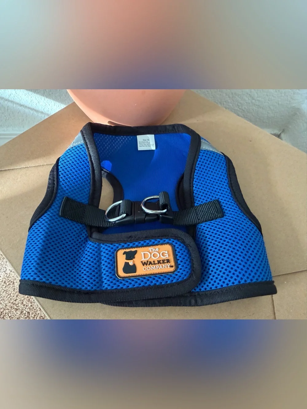 The Dog Walker Company Blue Mesh Step-In Dog Harness Size Medium Reflective